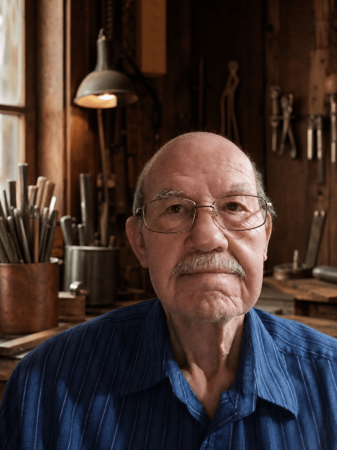Dennis McPherson in his workshop