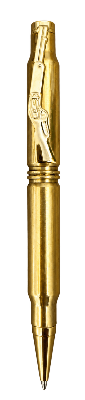 Solid brass cartridge pen with rifle mark